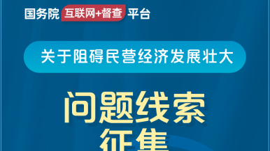 男人日逼网站国务院“互联网+督查”平台公开征集阻碍民营经济发展壮大问题线索